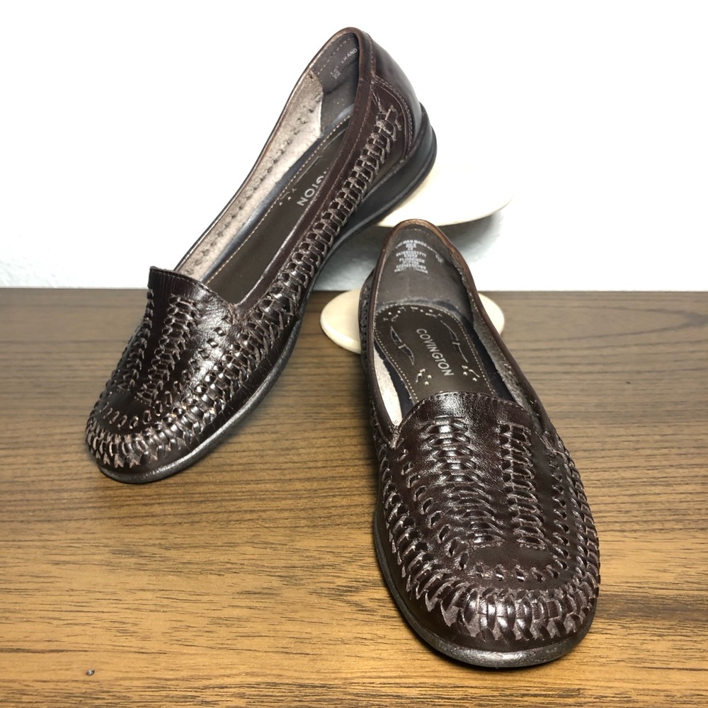 Covington Florence Women’s Brown Woven Leather Slip On Shoe Size 5M